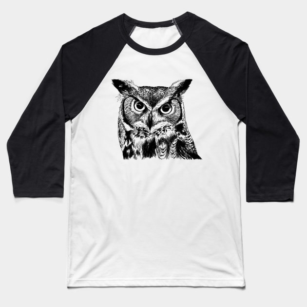 owl face Baseball T-Shirt by hottehue